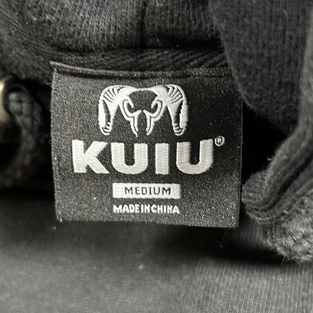 KUIU Hoodie Mens Medium Black American Flag Ram Logo Graphic Pullover Sweatshirt - Picture 4 of 7